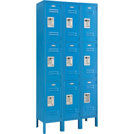 Global Industrial Louvered Door Locker, 36 in W, 15 in D, 78 in H, Blue 493424BL